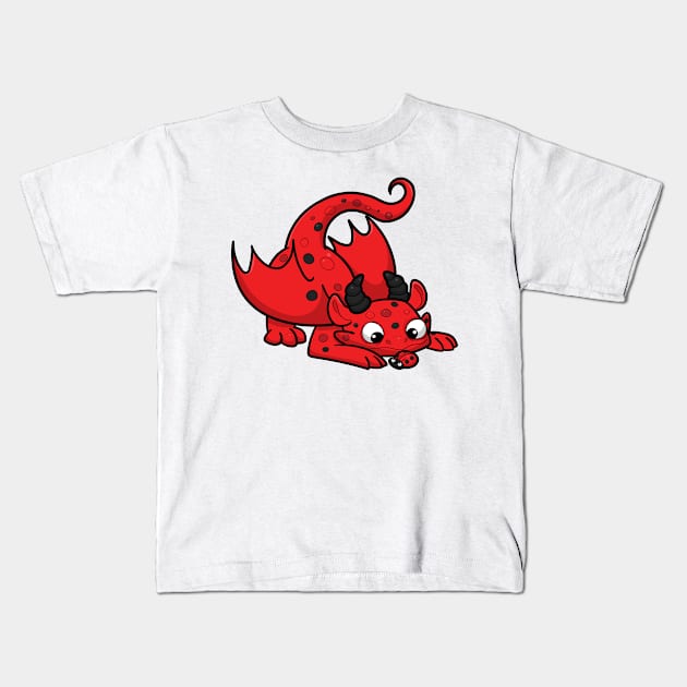 ladybug dragon Kids T-Shirt by Creepies